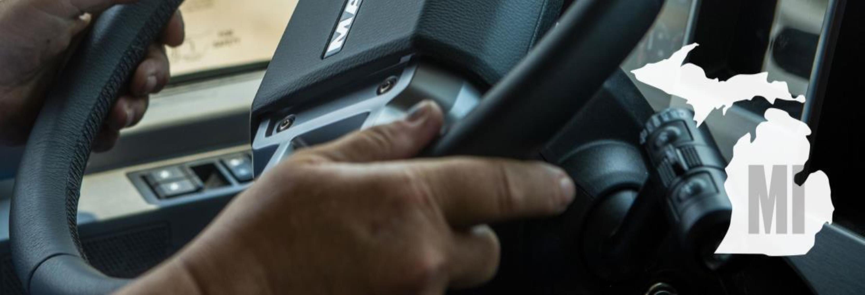 Driver driving a truck at Driver Apprenticeship Program 