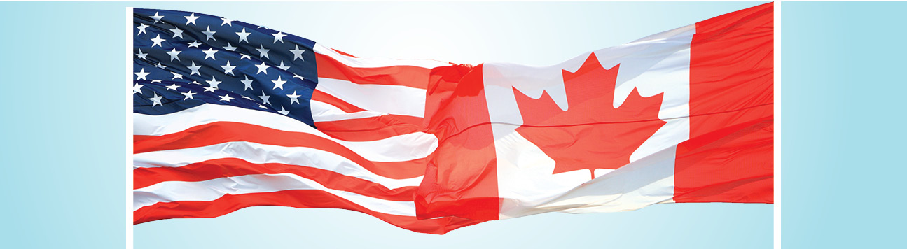 Canadian and US flag