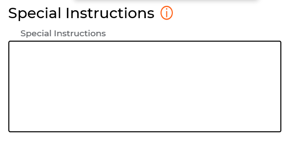 special instructions