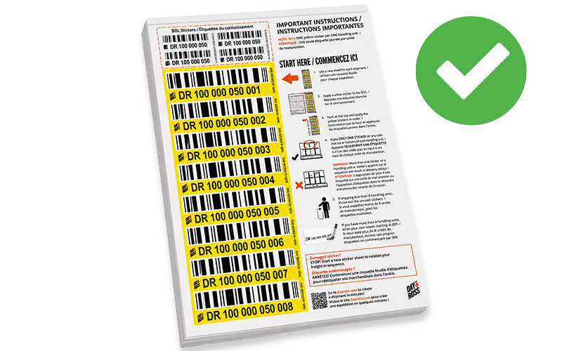 New barcode sticker sheet