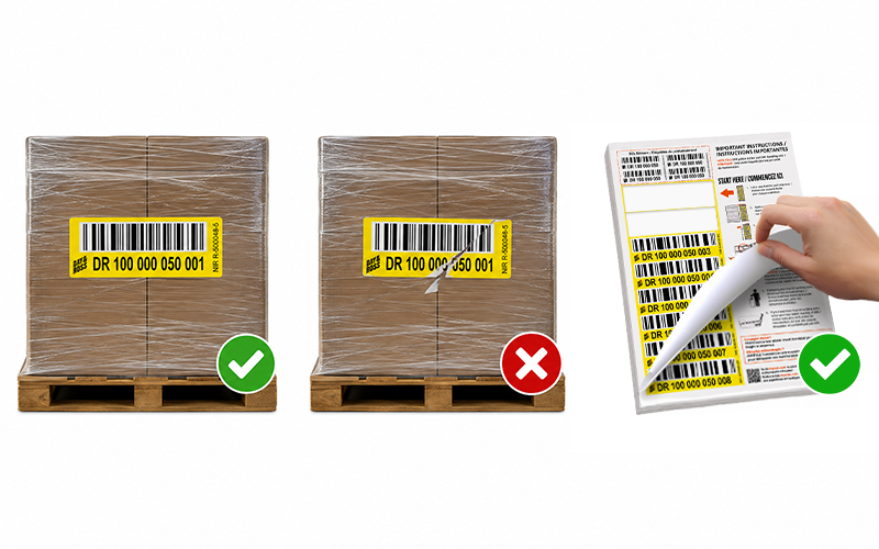 Damaged barcode sticker example